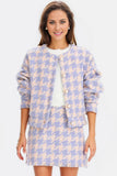Tyra Houndstooth Blazer and Skirt Two Piece Set