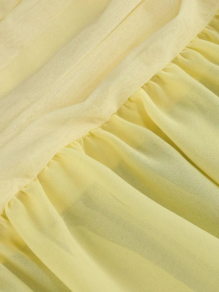 Tatti Mesh Halter Gown Dress