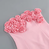 Bonnie Strapless Flower Applique Dress