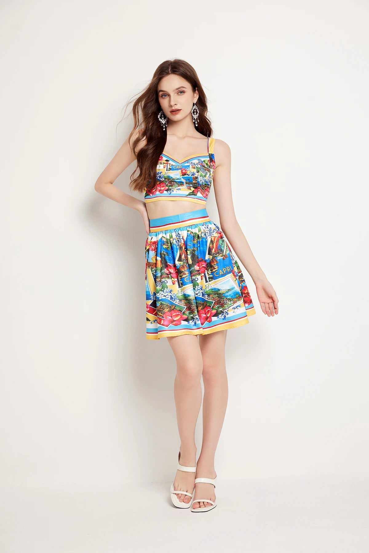 Edmee Flower Summer Two Piece Set Dress
