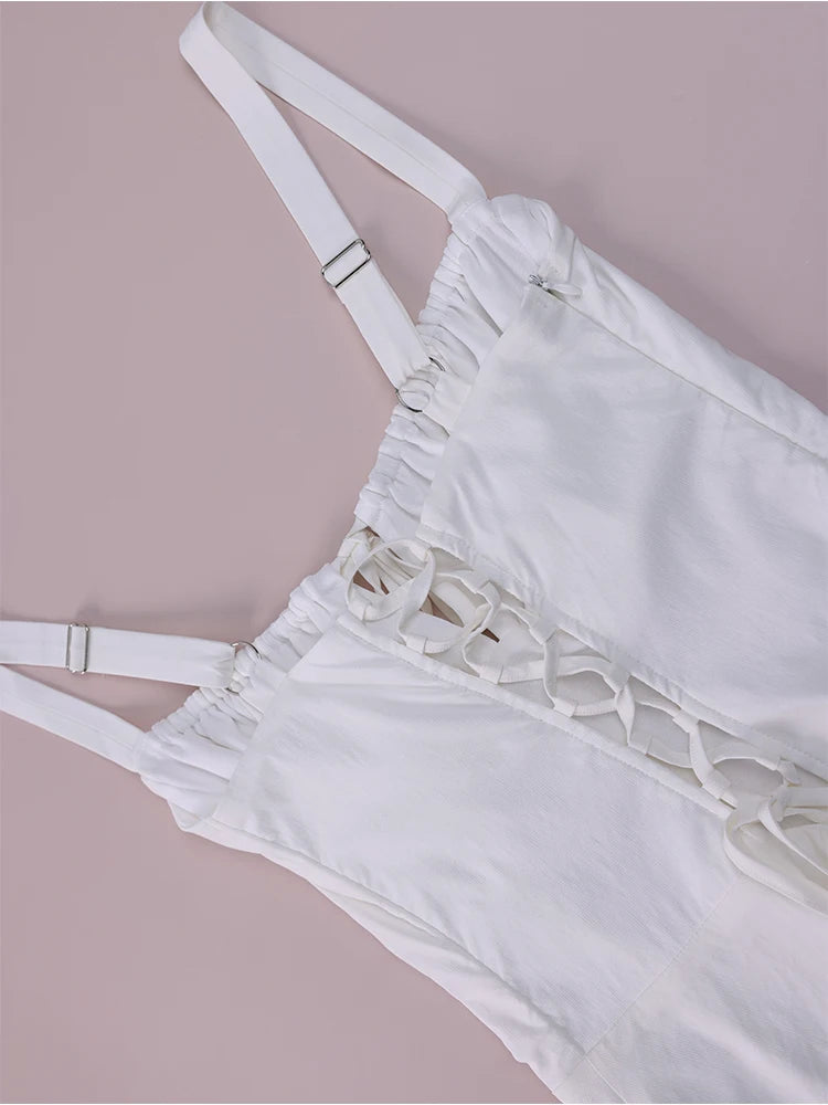 Paisley Corset Mini White Dress