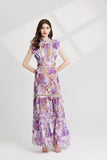 Elaina Summer Flower Embroidery Maxi Dress