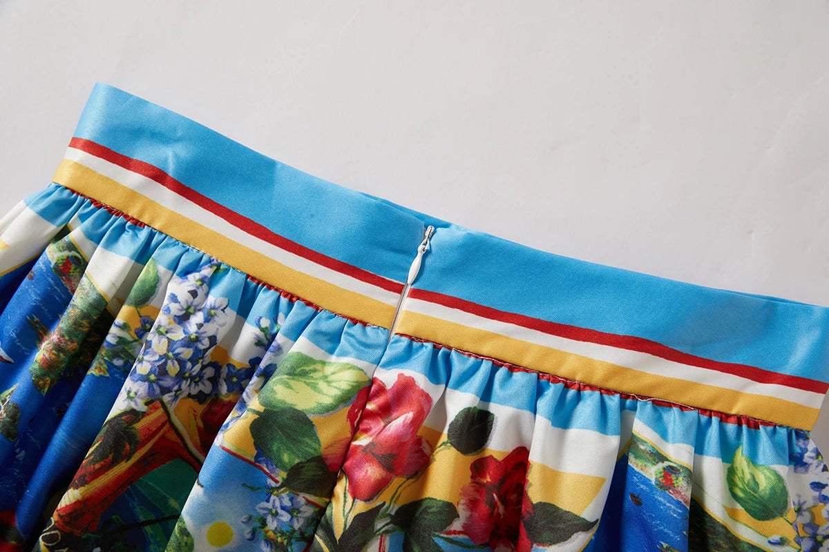 Edmee Flower Summer Two Piece Set Dress