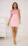 Bonnie Strapless Flower Applique Dress