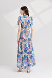 Elaina Summer Flower Embroidery Maxi Dress