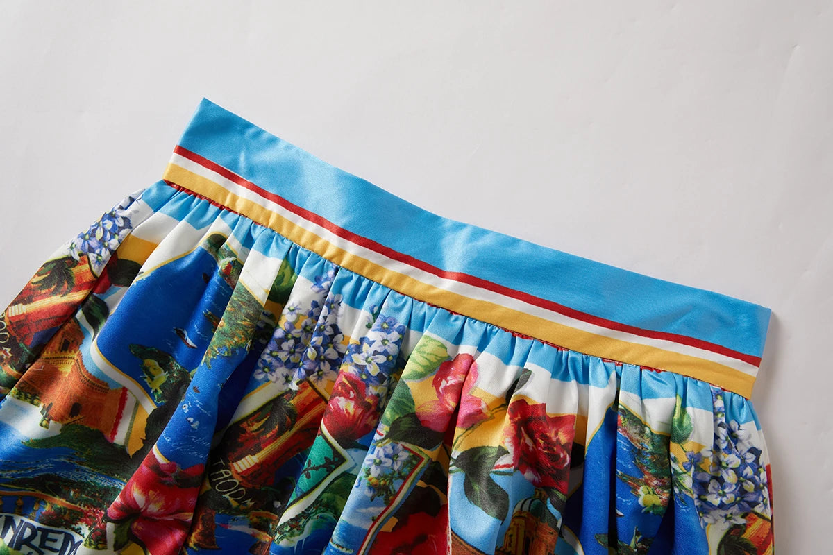 Edmee Flower Summer Two Piece Set Dress