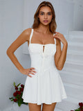Paisley Corset Mini White Dress