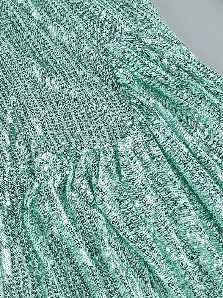 Monice Sequin Draped Gown Dress