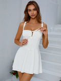 Paisley Corset Mini White Dress