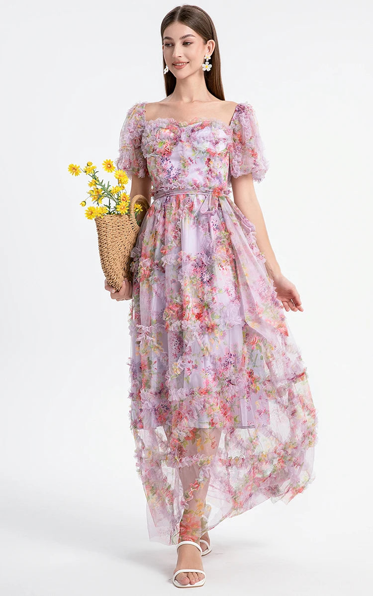 Elyse Summer Holiday Ruffles Dress