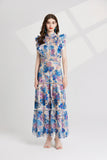 Elaina Summer Flower Embroidery Maxi Dress