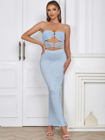 Martha Cut Out Strapless Sequin Dress