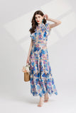 Elaina Summer Flower Embroidery Maxi Dress