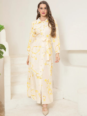 Carey Long Sleeve Belted Dress