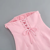 Bonnie Strapless Flower Applique Dress