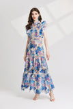 Elaina Summer Flower Embroidery Maxi Dress