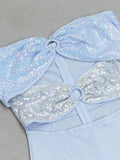 Martha Cut Out Strapless Sequin Dress