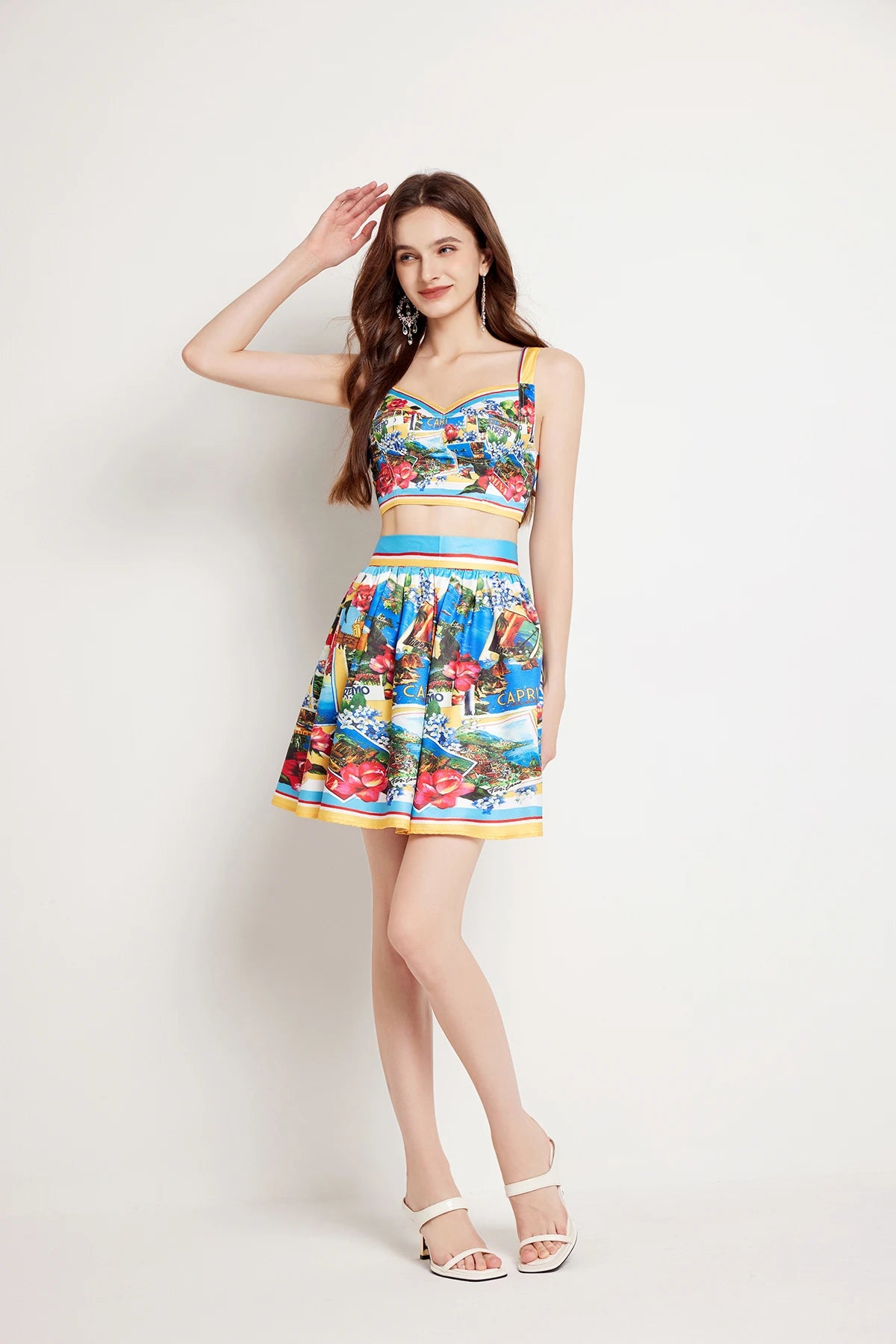Edmee Flower Summer Two Piece Set Dress