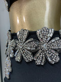 Sasha Long Sleeve Rhinestone Bandage Two Piece Set