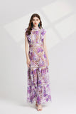 Elaina Summer Flower Embroidery Maxi Dress