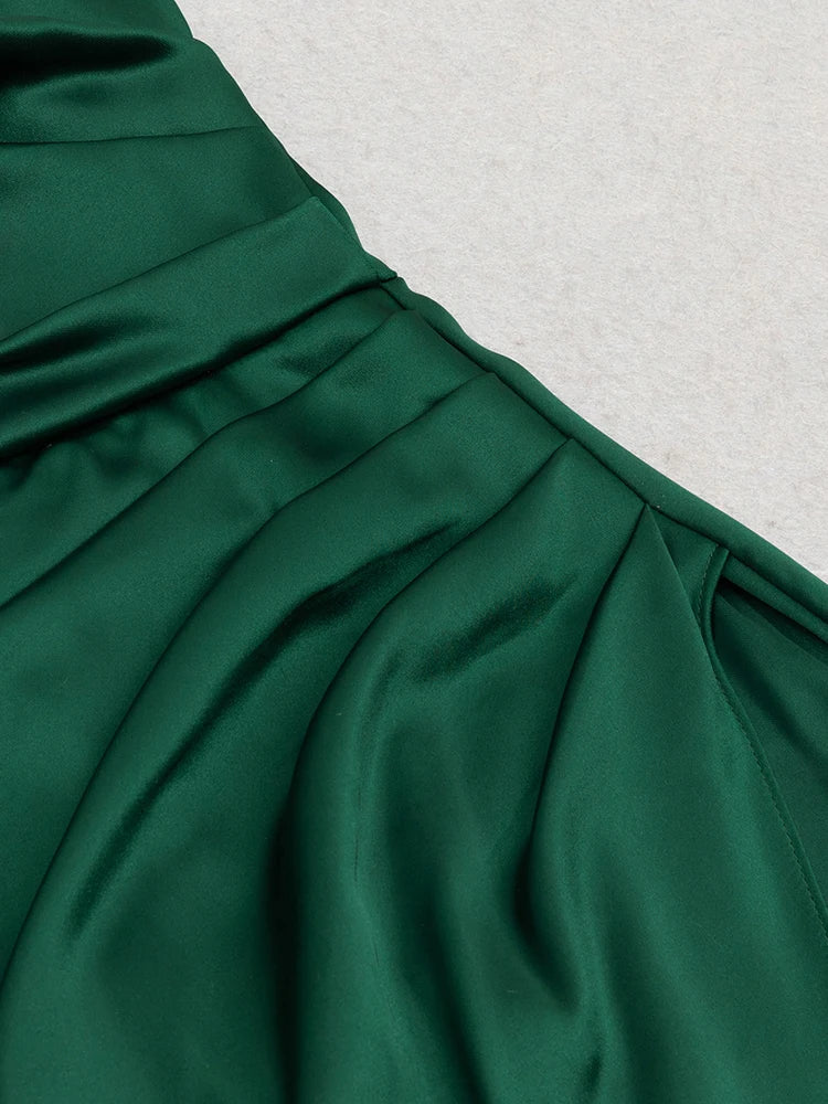 Giovanna Halter Satin High Slit Gown Dress