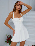 Paisley Corset Mini White Dress