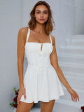 Paisley Corset Mini White Dress