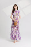 Elaina Summer Flower Embroidery Maxi Dress
