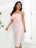 Adriana Bandage Strapless Bow Dress - SunsetFashionLA