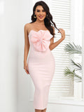 Adriana Bandage Strapless Bow Dress