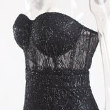 Afina Off Shoulder Gown with a Side Split - SunsetFashionLA