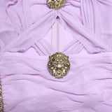 Alice Mesh Ruched Cut Out Chain Dress - SunsetFashionLA