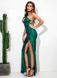 Allira Halter Sequin Gown Dress - SunsetFashionLA
