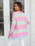 Amalthea Loose Striped Knit Cardigan - SunsetFashionLA