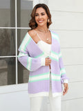 Amalthea Loose Striped Knit Cardigan - SunsetFashionLA