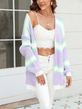 Amalthea Loose Striped Knit Cardigan - SunsetFashionLA