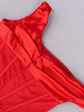 Amele Off Shoulder Satin Dress - SunsetFashionLA