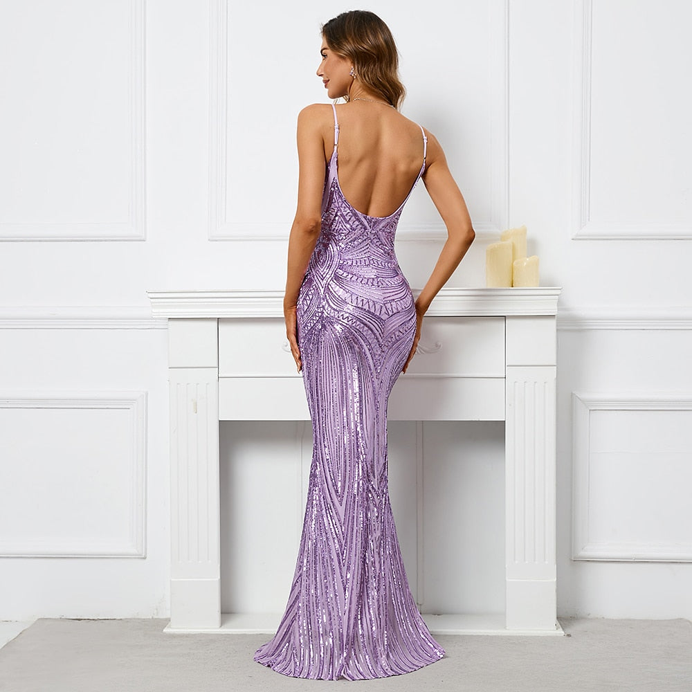 Arabella Sequin Mermaid Gown Dress - SunsetFashionLA