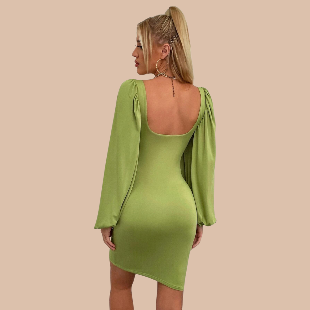 Aria Puff Sleeve Cut Out Dress - SunsetFashionLA