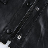 Ash Cropped Vegan Leather Jacket - SunsetFashionLA