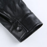Ash Cropped Vegan Leather Jacket - SunsetFashionLA
