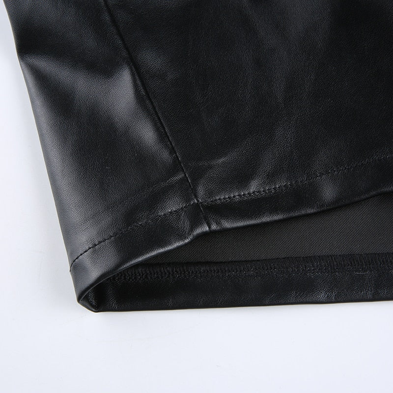 Ash Cropped Vegan Leather Jacket - SunsetFashionLA