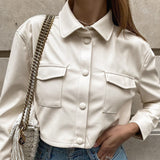 Ash Cropped Vegan Leather Jacket - SunsetFashionLA