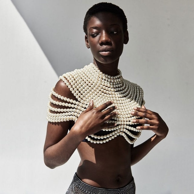 Aurora Pearl Shawl Top - SunsetFashionLA
