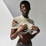 Aurora Pearl Shawl Top - SunsetFashionLA