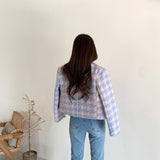 Avelle Vintage Cropped Plaid Jacket - SunsetFashionLA