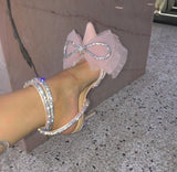 Big Bow Rhinestones Crystal Bowknot High Heeled Pumps - SunsetFashionLA