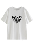 Big White Heart Letter T-Shirt - SunsetFashionLA