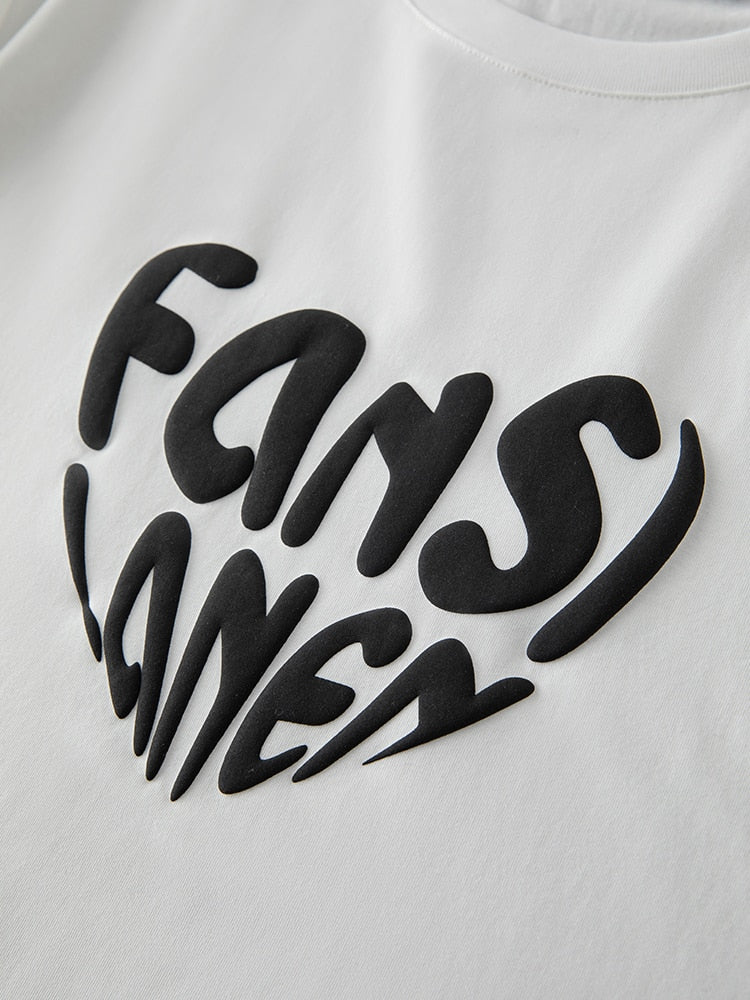 Big White Heart Letter T-Shirt - SunsetFashionLA