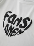 Big White Heart Letter T-Shirt - SunsetFashionLA
